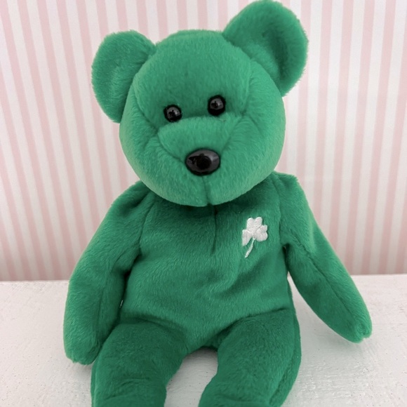 Beanie Baby green shamrock Erin Bear St. Patricks Day vintage ‘97 rare retired - Picture 1 of 4